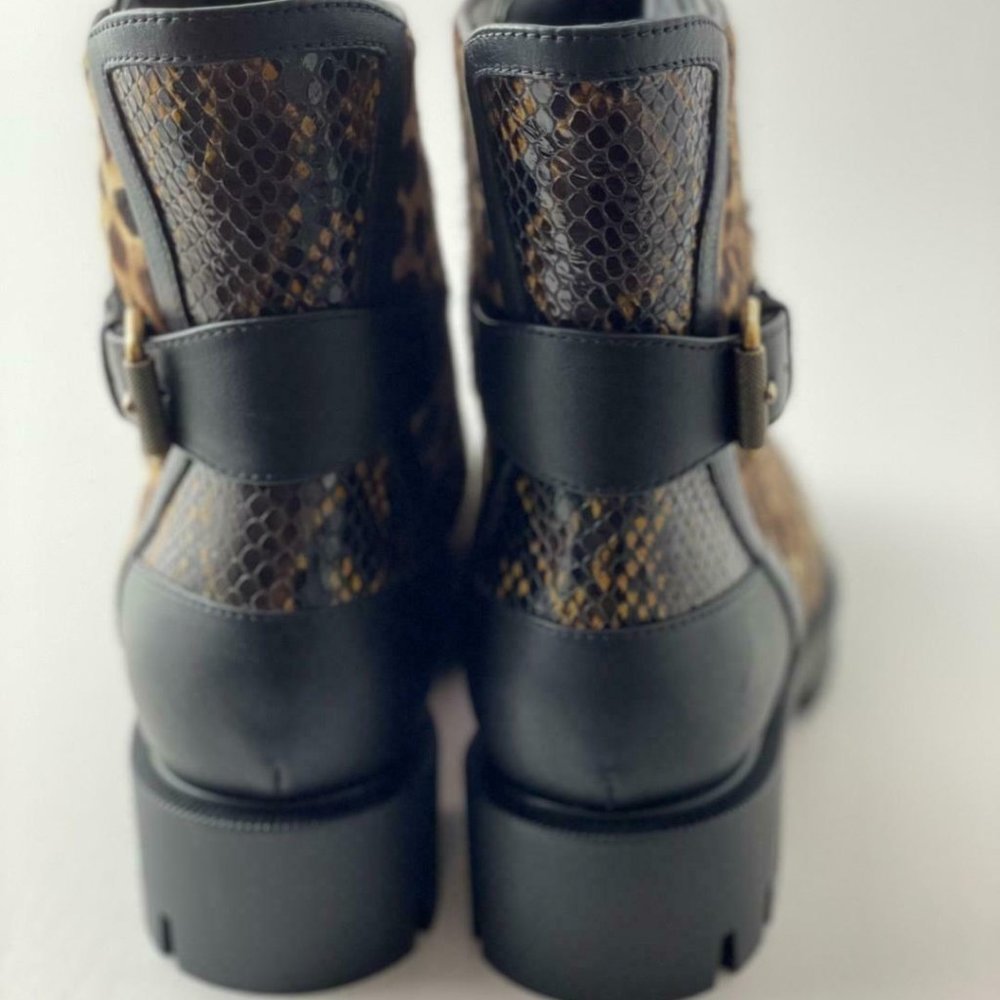 NIB Christian Louboutin MACADEMIA Leopard Pony Lace Up Moto Biker Combat Boots - Picture 9 of 12